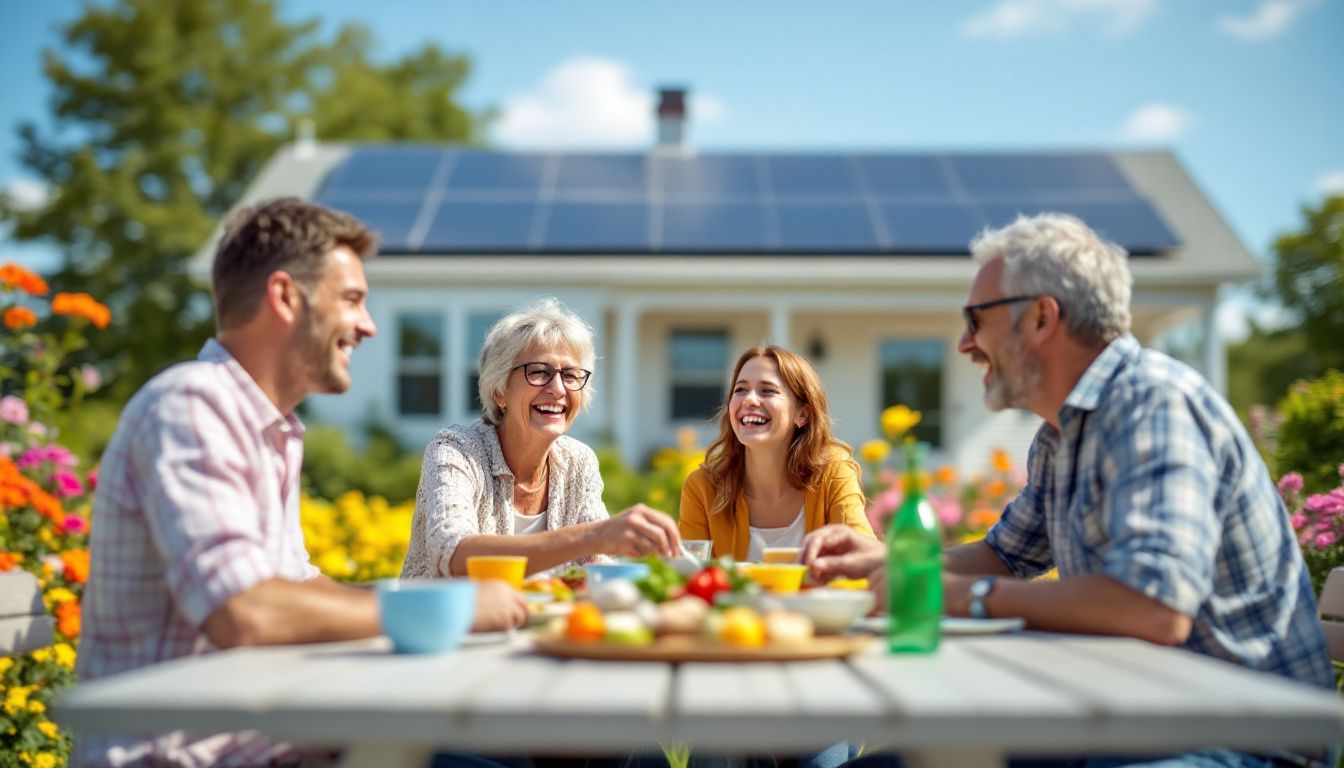 A family enjoys a meal at a picnic table in Halifax.