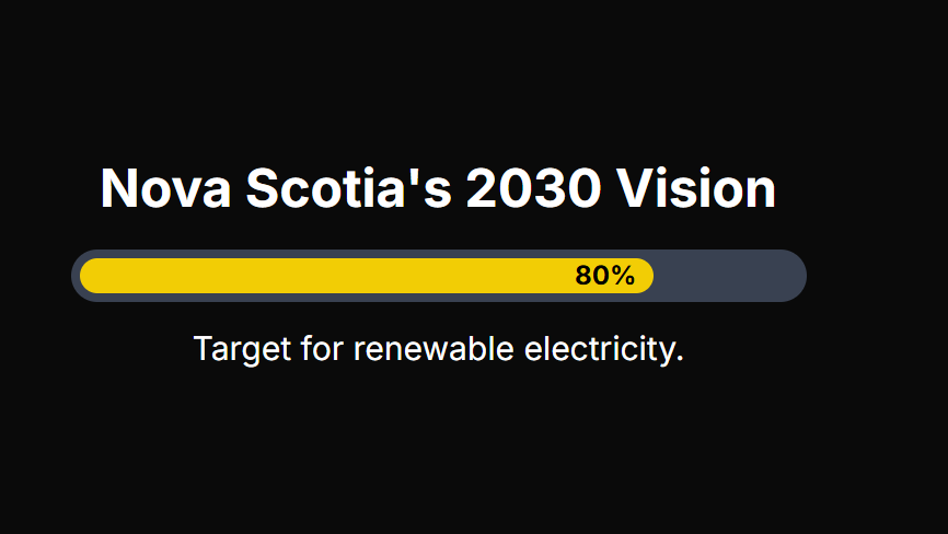 Nova Scotia's 2030 Vision
80%
Target for renewable electricity.