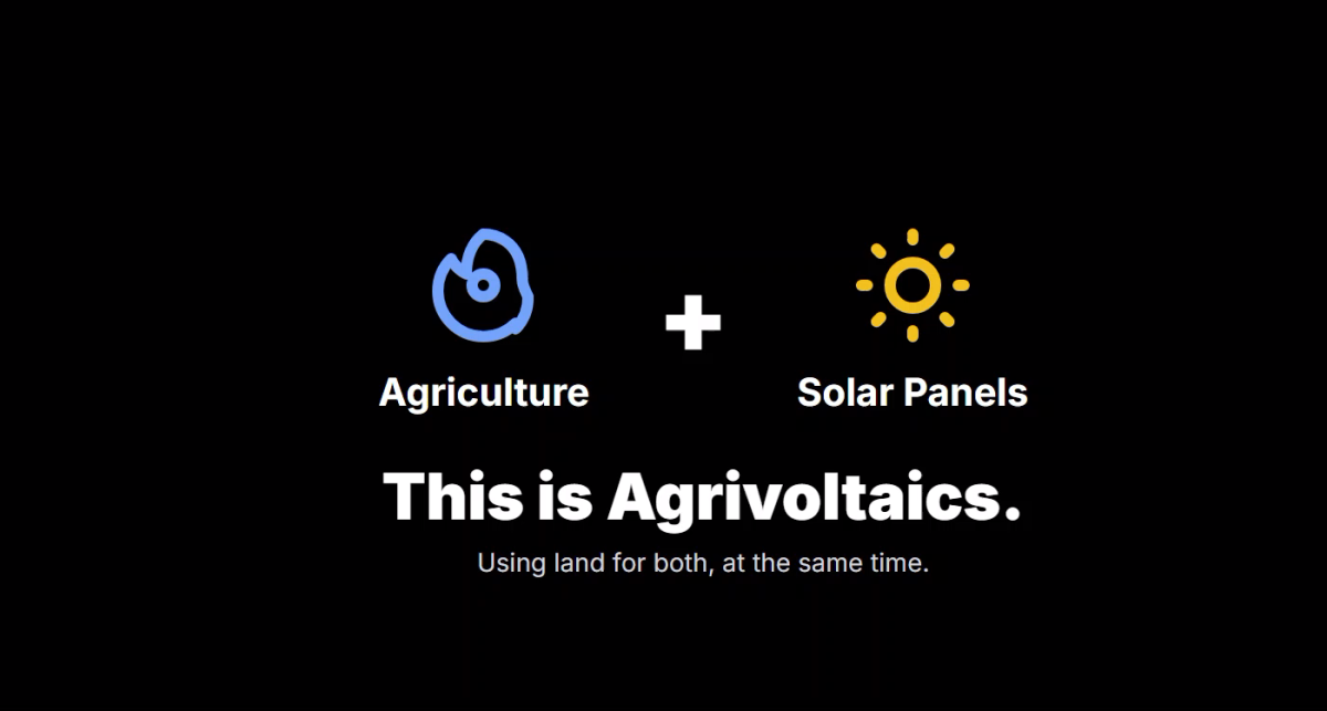 Agriculture

+

Solar Panels

This is Agrivoltaics.
Using land for both, at the same time.
