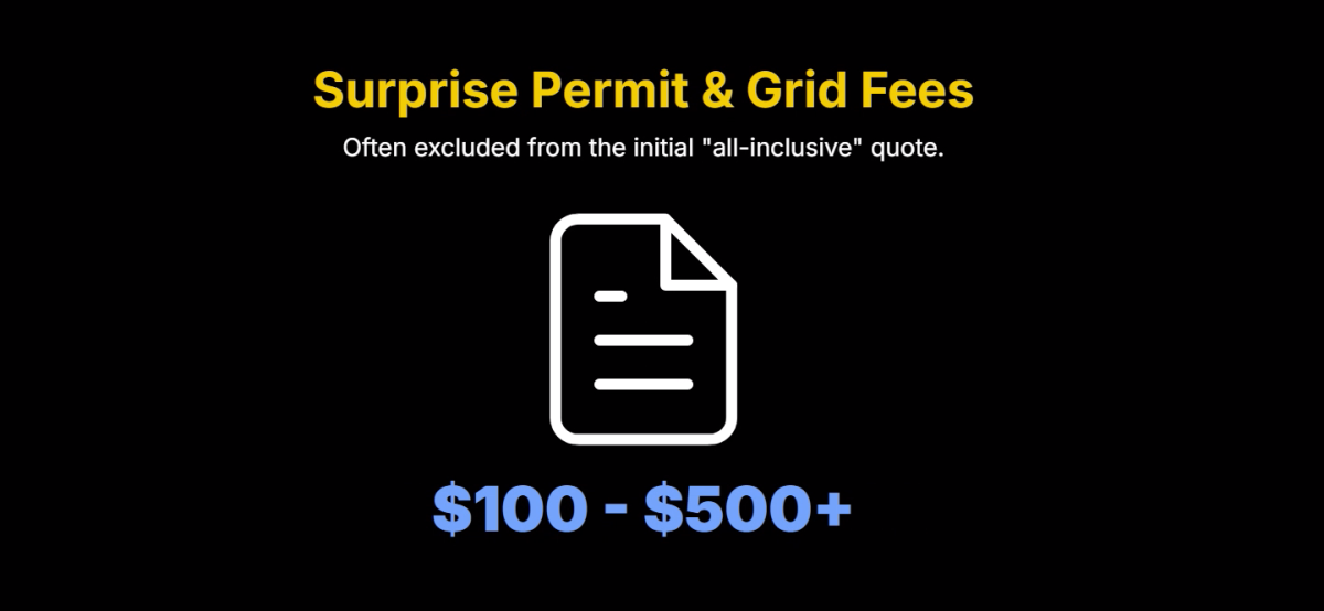 Surprise Permit & Grid Fees Often excluded from the initial "all-inclusive" quote. $100 - $500+