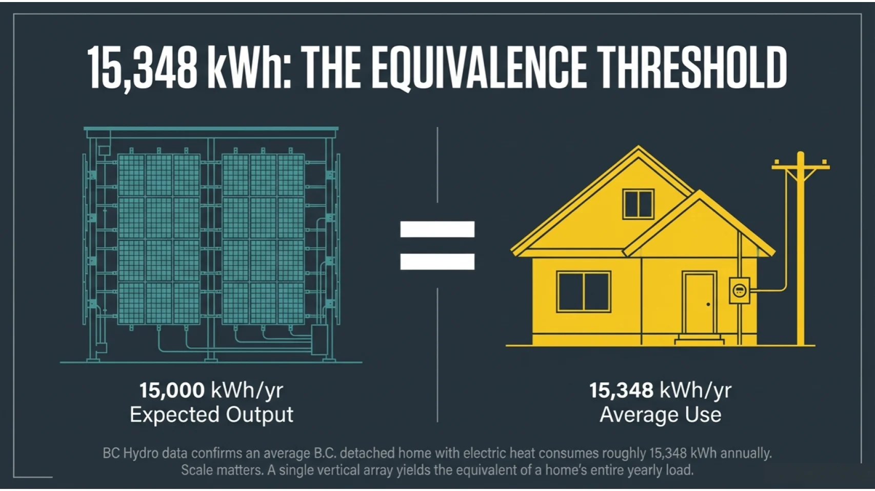 Vertical solar project numbers and output comparison