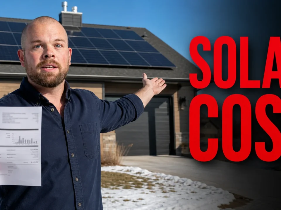 Ray presenting the 2026 cost guide for solar panels in Alberta with rooftop solar behind him