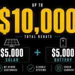 Solar panels on a Kelowna home with a 2026 cost and rebate guide theme for homeowners comparing solar quotes