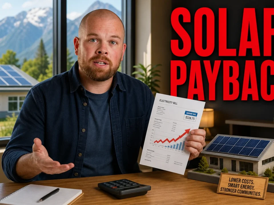 Ray explains solar payback in British Columbia with a utility bill and solar panel model